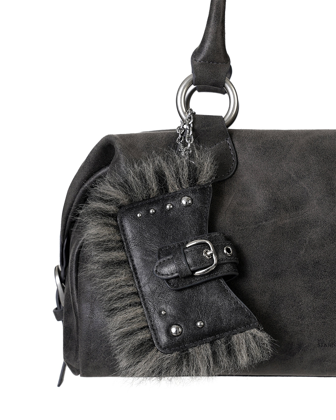 STAND OIL - stud fur keyring · dark gray 12