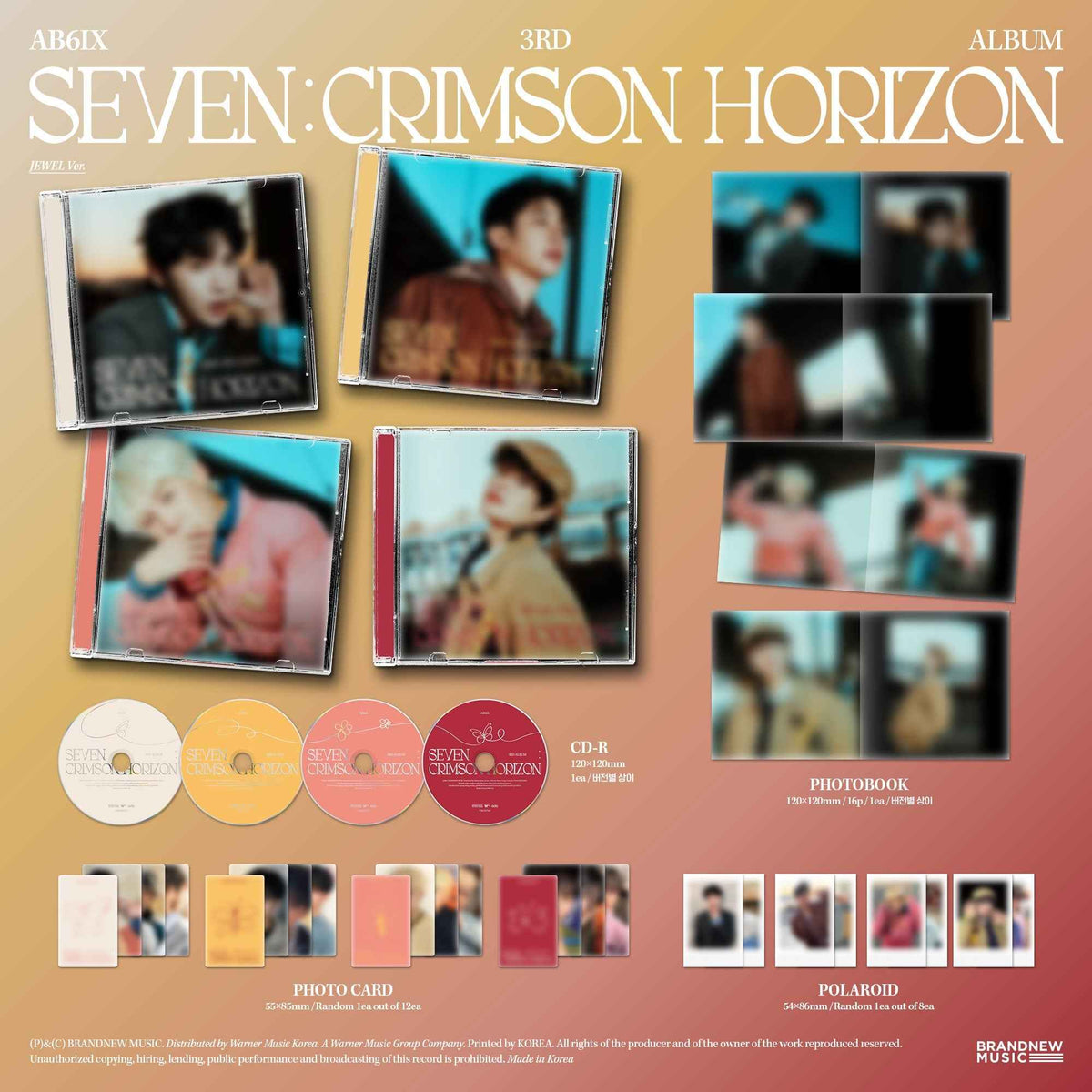 AB6IX 3rd Album SEVEN - CRIMSON HORIZON (JEWEL Ver. / 4 versions set).