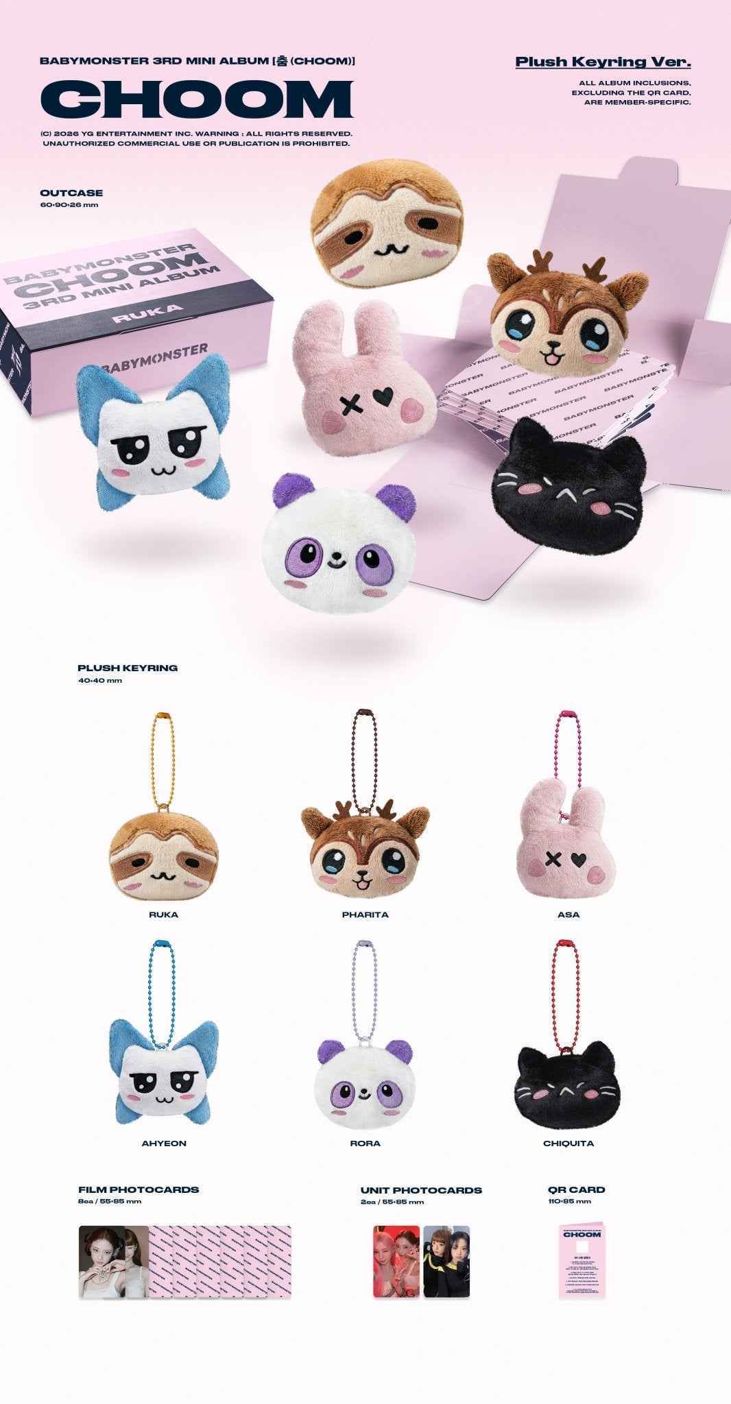 BABYMONSTER CHOOM Plush Keyring Ver. (3rd MINI ALBUM) (ASA Ver.)