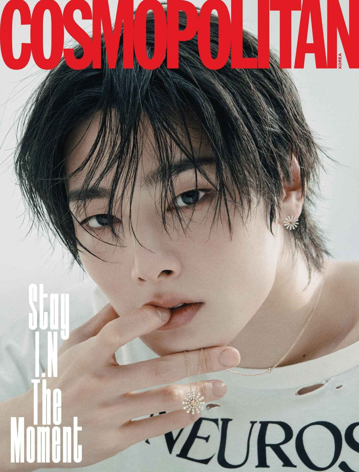 COSMOPOLITAN 2025 December Issue Cover: Stray Kids I.N (B Ver.)