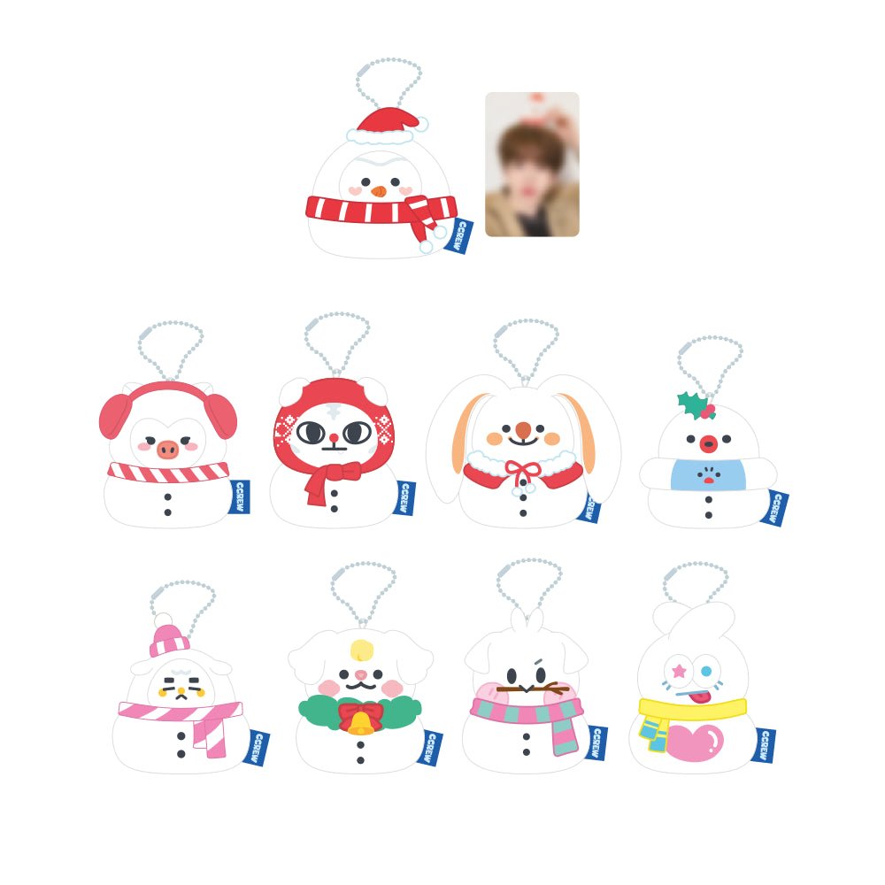 CRAVITY - cravity character winter ccrew pop up store ccrew snowman plush keyring 1