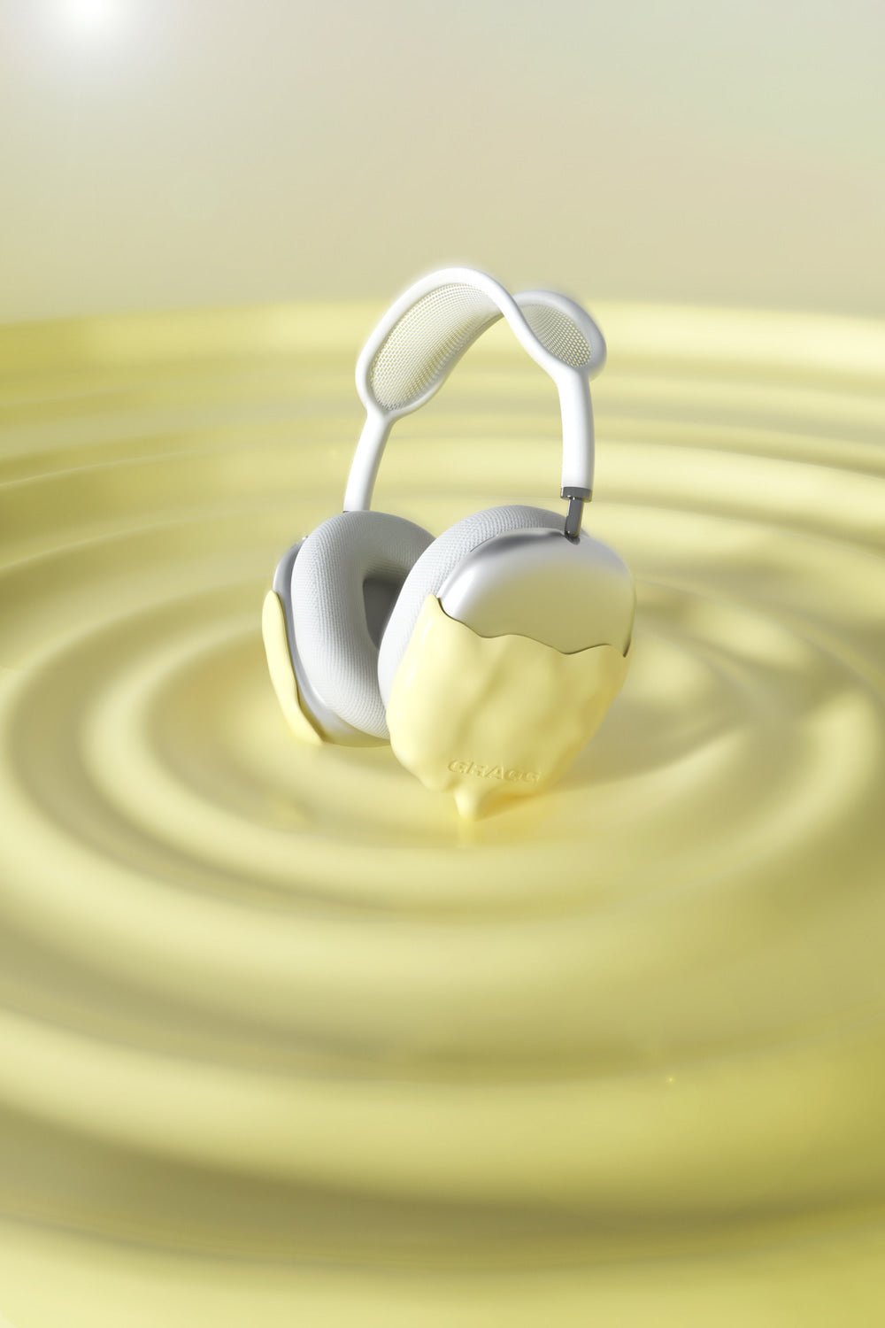 GRAGG (AIR PODS MAX) - double layers case - light yellow 14
