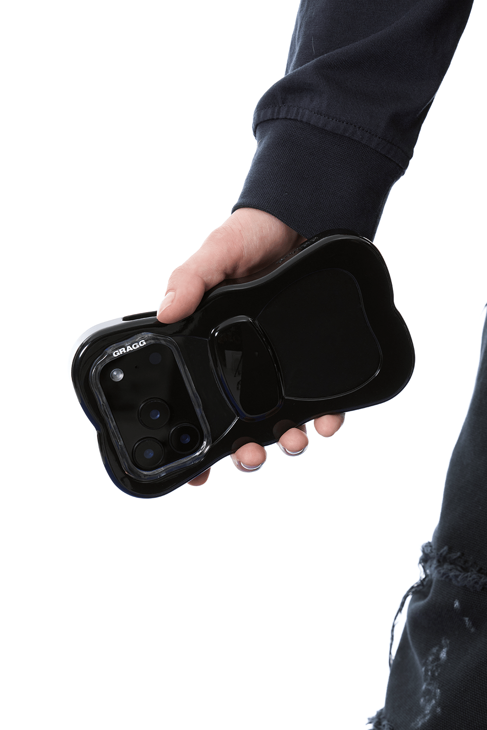 GRAGG (SHAPE CASE) - layered ribbon case - black 10