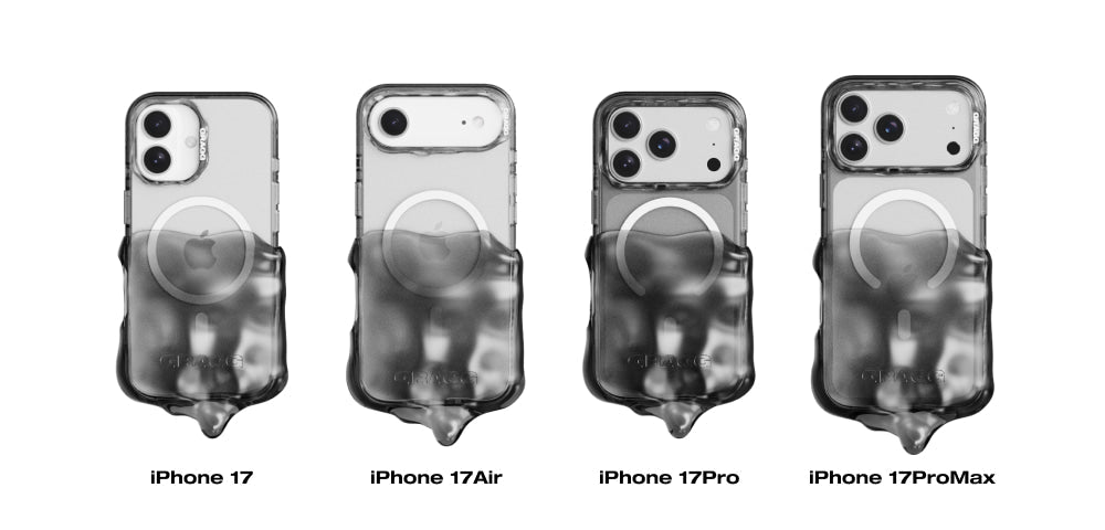 GRAGG (SHAPE CASE) - magsafe double layers case - clear black 6