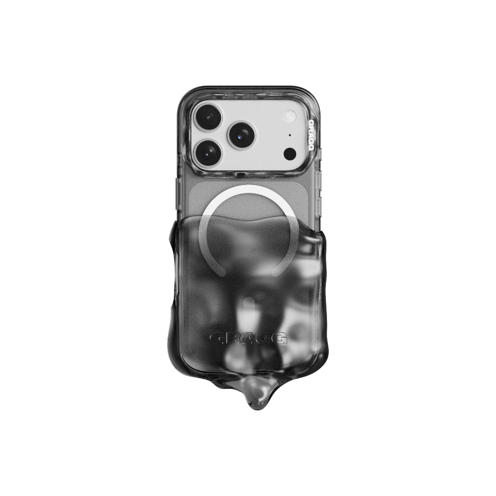 GRAGG (SHAPE CASE) - magsafe double layers case - clear black 4