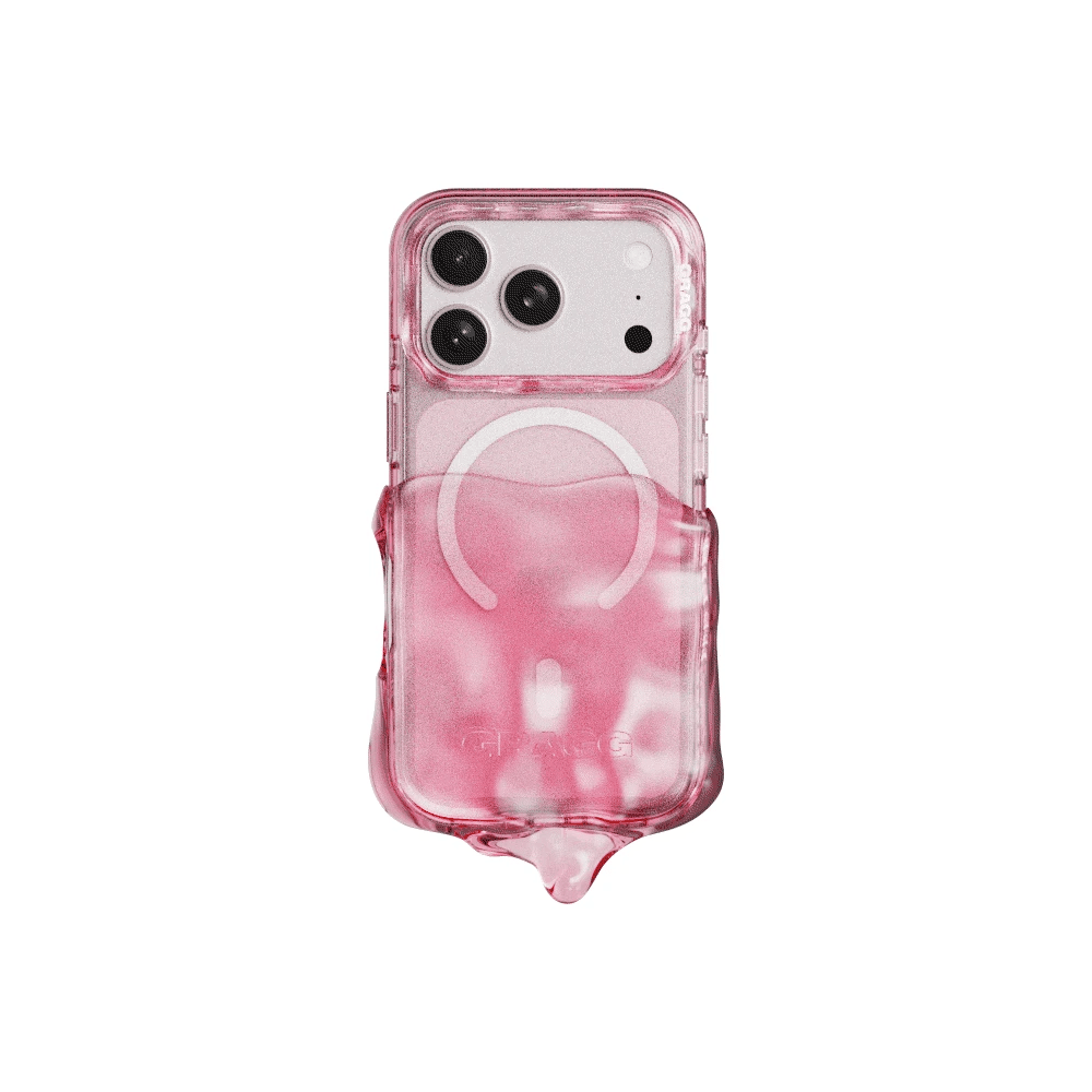 GRAGG (SHAPE CASE) - magsafe double layers case - clear pink 3