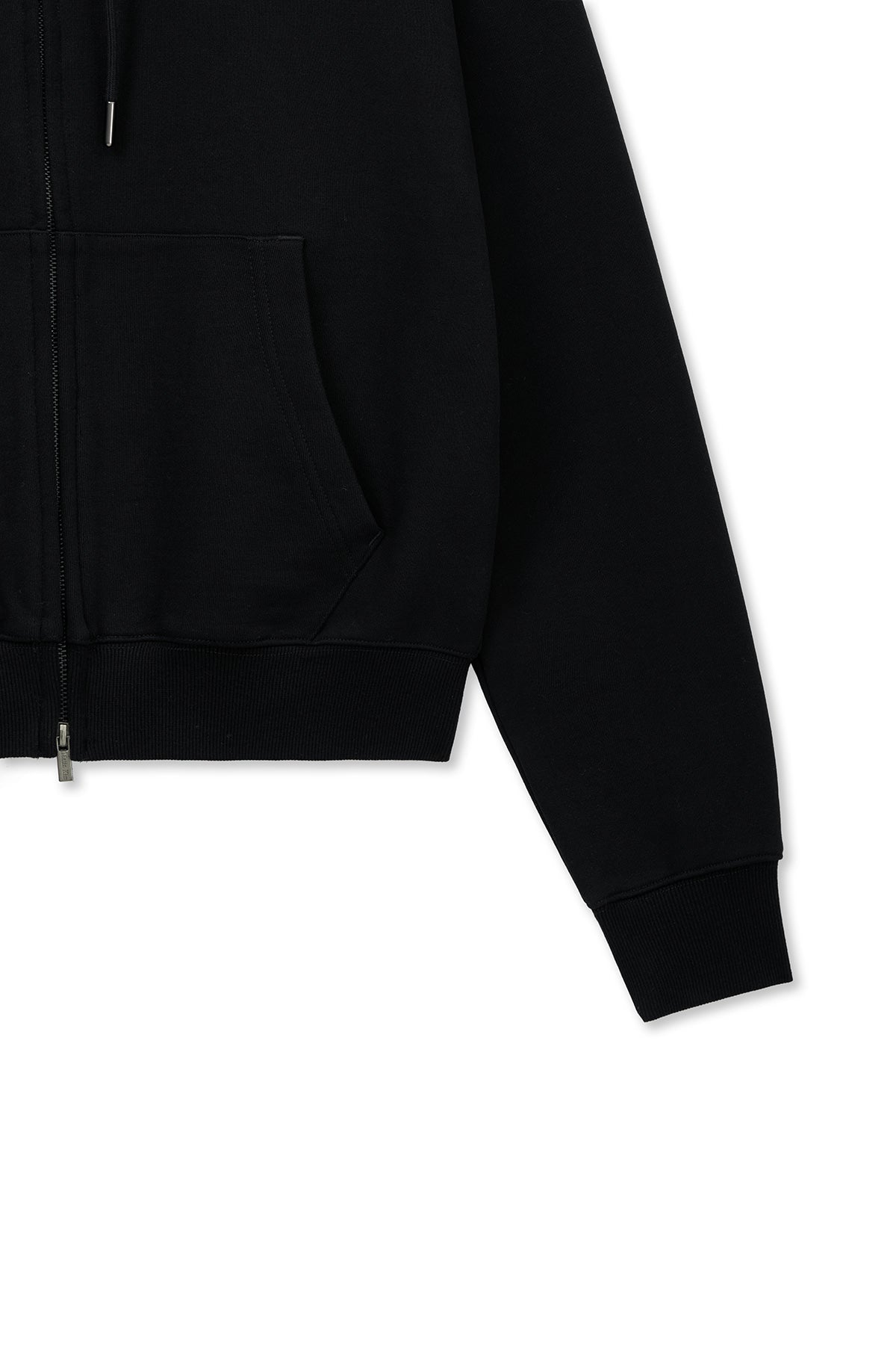 MATIN KIM - back logo essential hoody zip up in black 6
