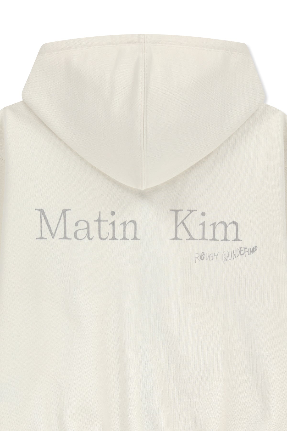 MATIN KIM - back logo essential hoody zip up in ivory 7