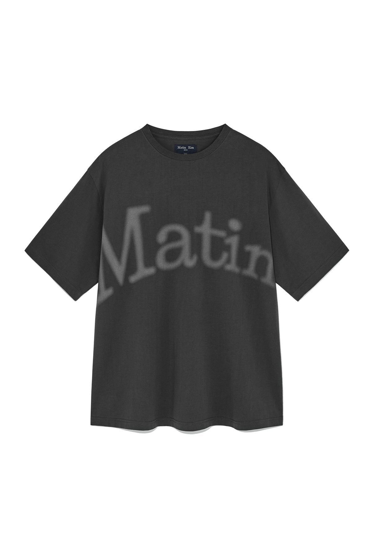 MATIN KIM - big arch logo top for men in charcoal 2