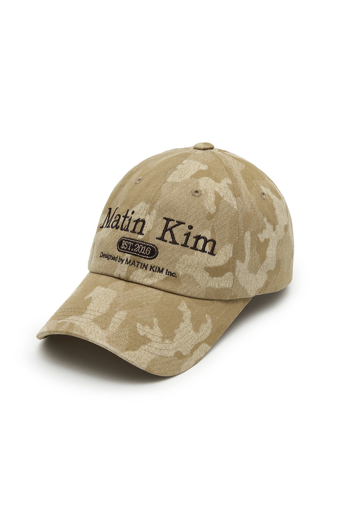 MATIN KIM - camouflage logo ball cap in beige 2