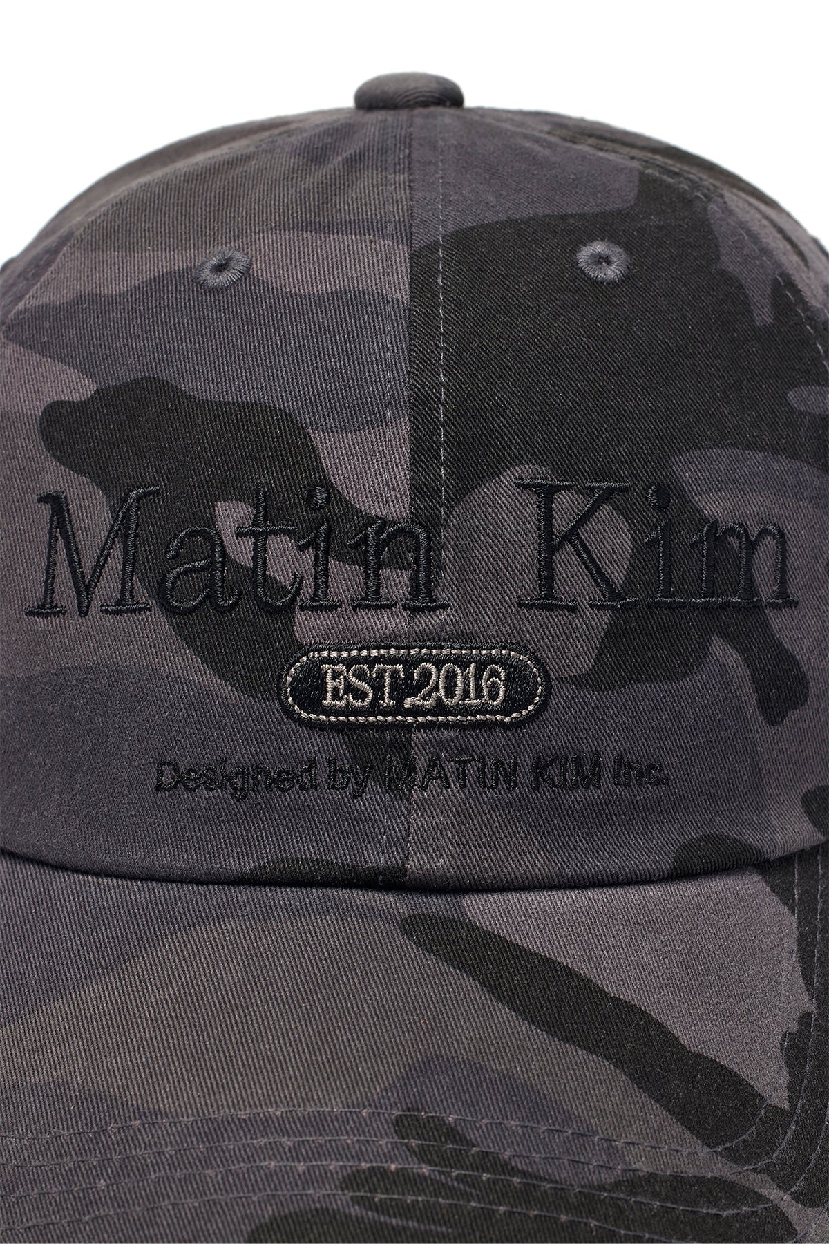 MATIN KIM - camouflage logo ball cap in charcoal 9