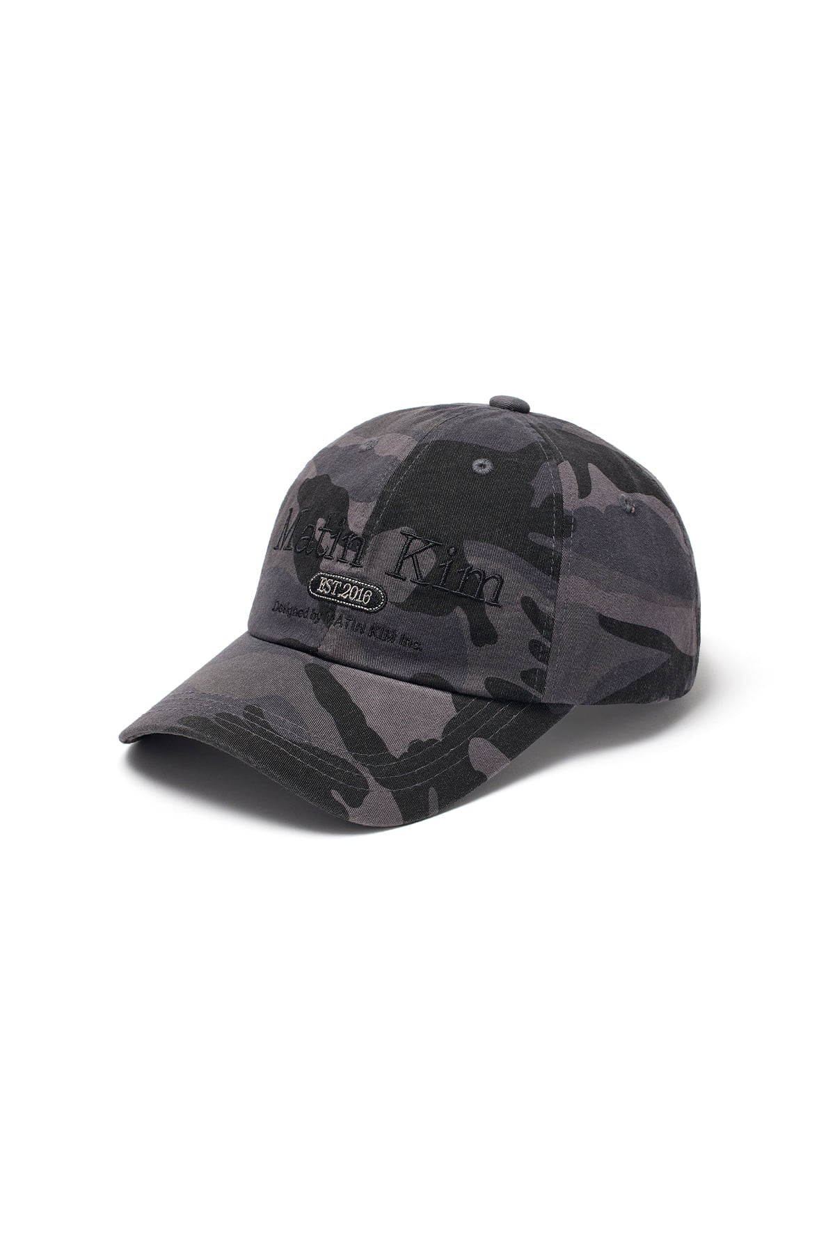 MATIN KIM - camouflage logo ball cap in charcoal 7
