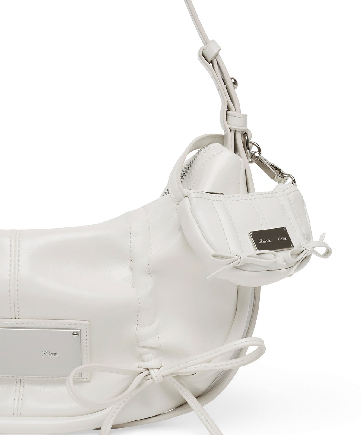 MATIN KIM - half shirring ribbon charm in ivory 9