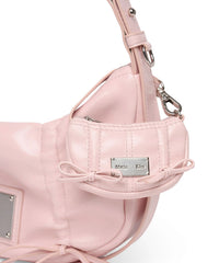MATIN KIM - half shirring ribbon charm in light pink 1