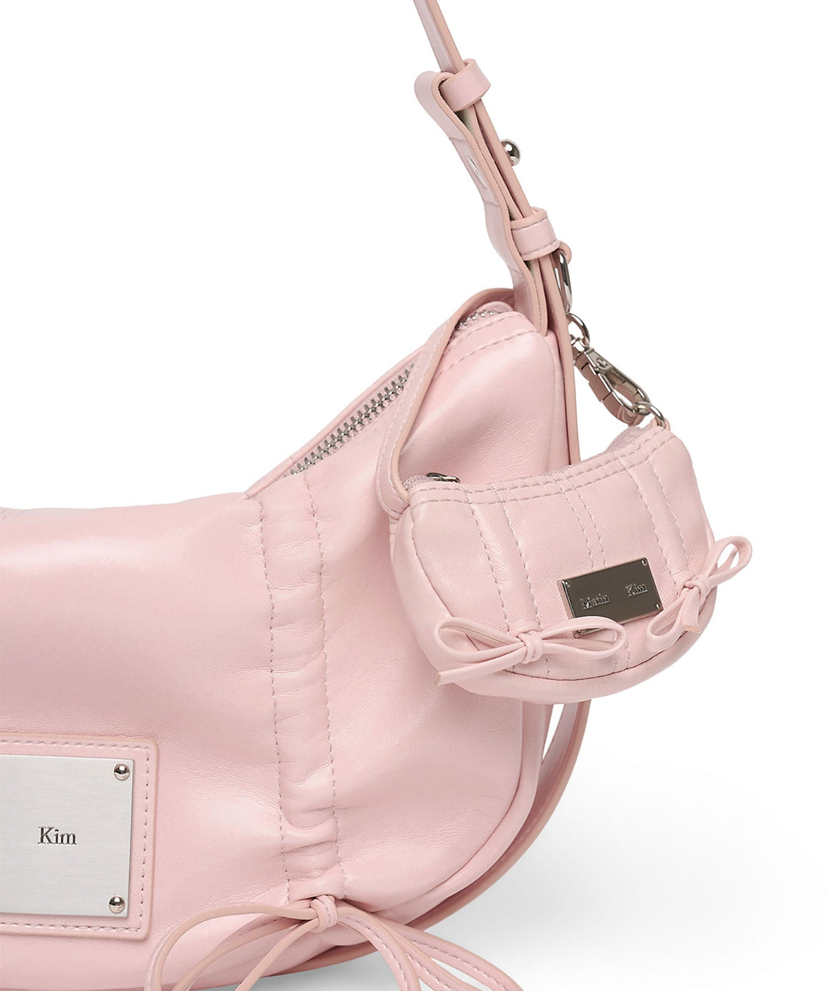 MATIN KIM - half shirring ribbon charm in light pink 8