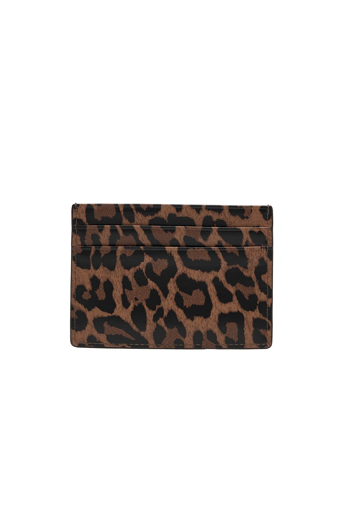 MATIN KIM - leopard vintage card wallet in brown 2