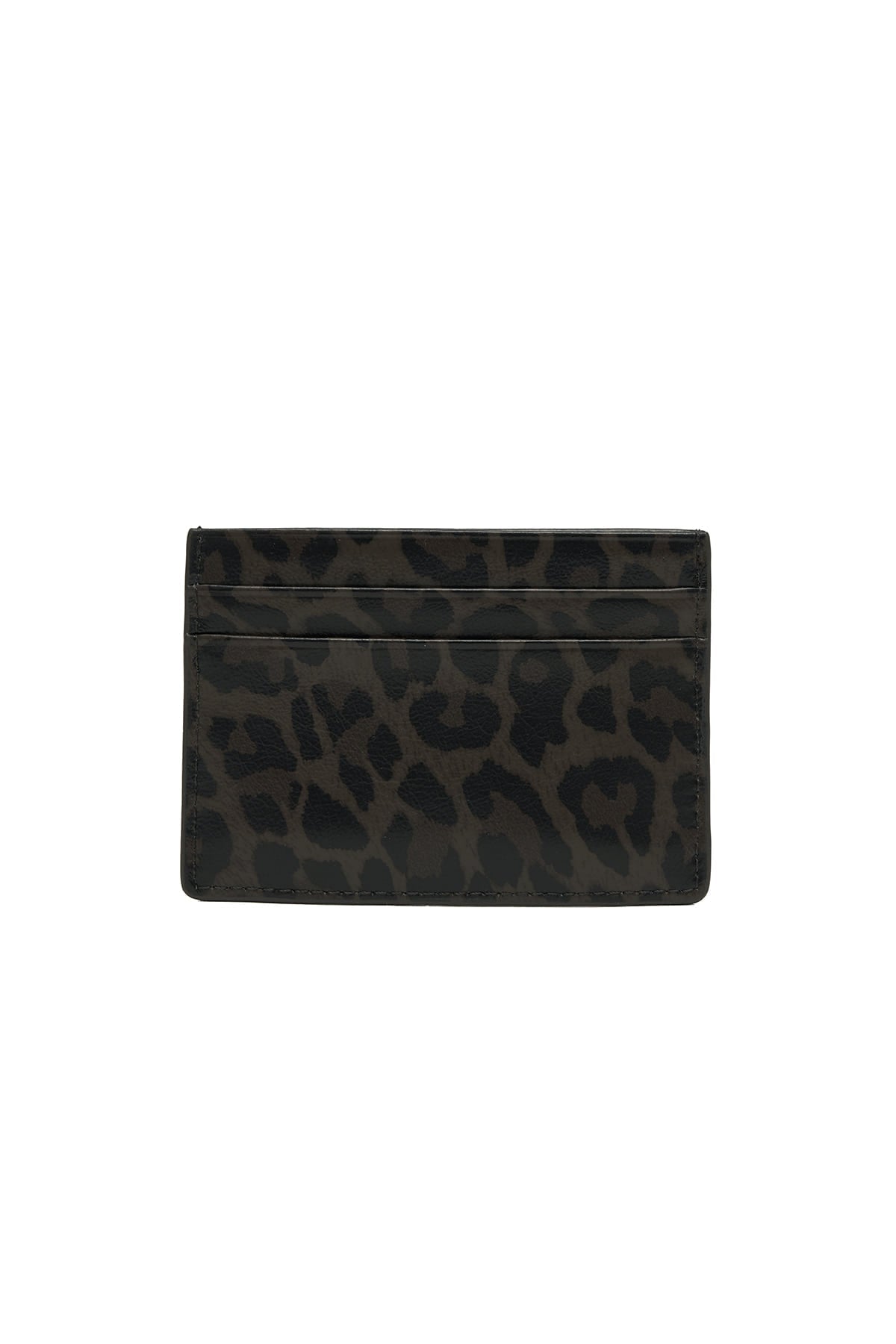 MATIN KIM - leopard vintage card wallet in charcoal 2
