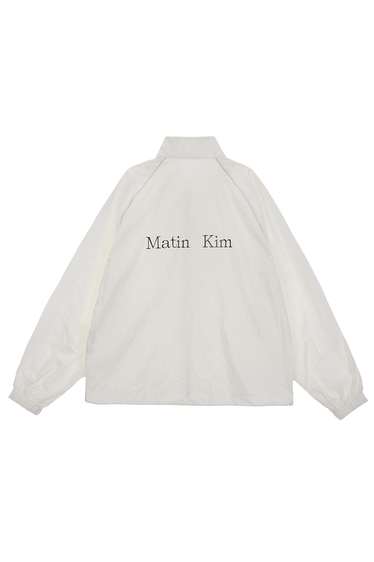 MATIN KIM - logo coating jumper for men in ivory 2