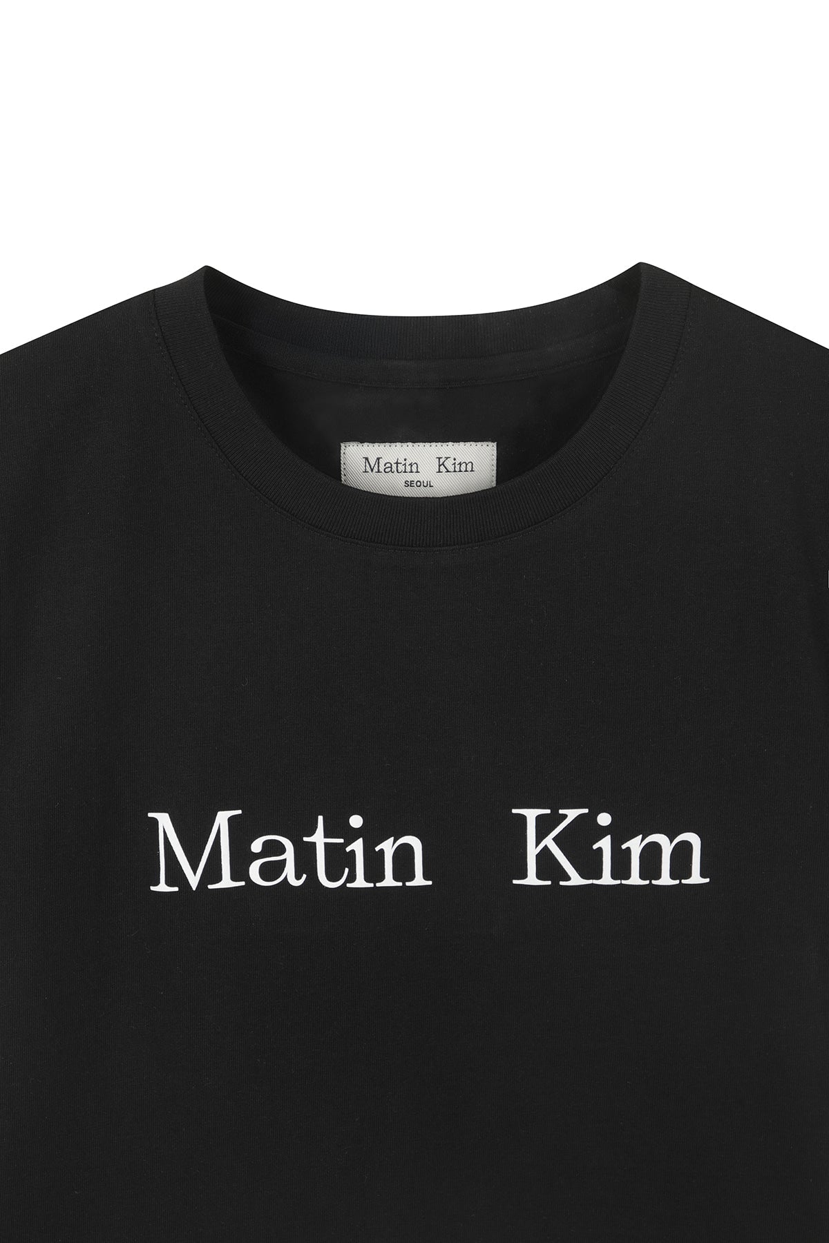 MATIN KIM - logo crop top in black 5