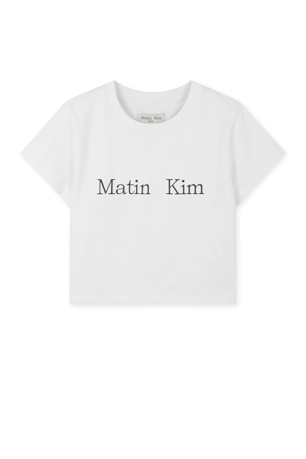 MATIN KIM - logo crop top in white 1