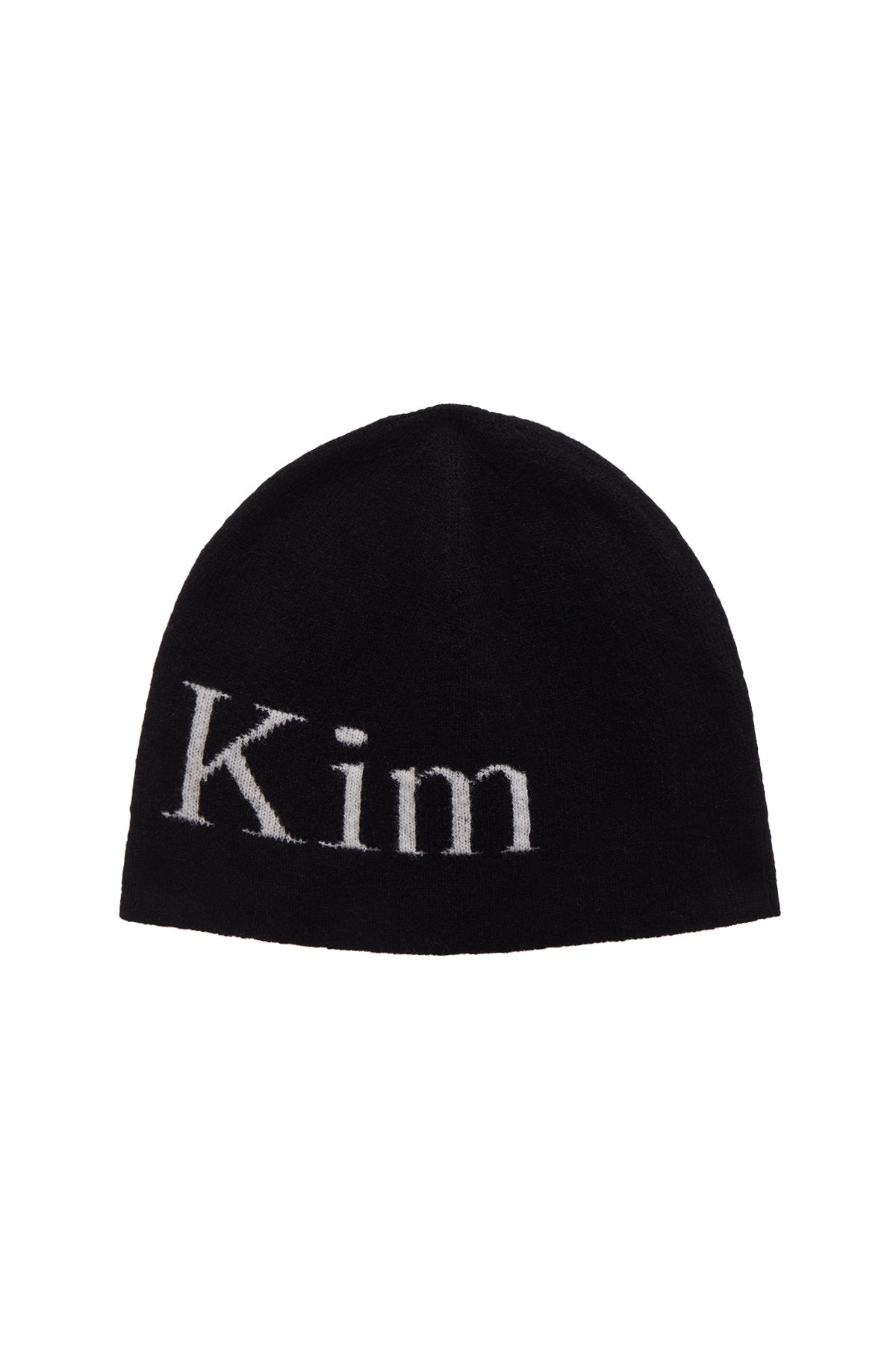 MATIN KIM - logo jacquard short beanie in black 6