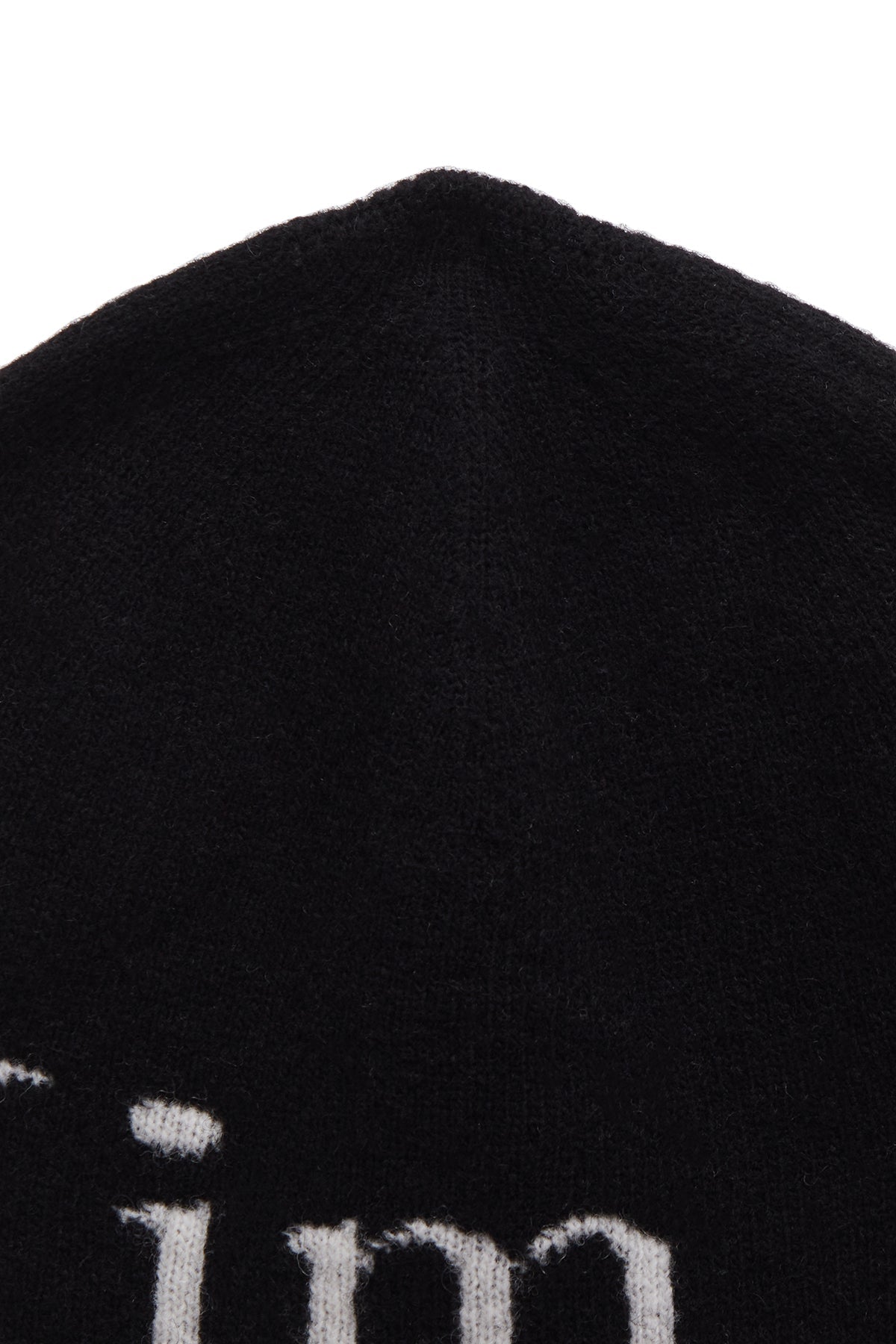 MATIN KIM - logo jacquard short beanie in black 7