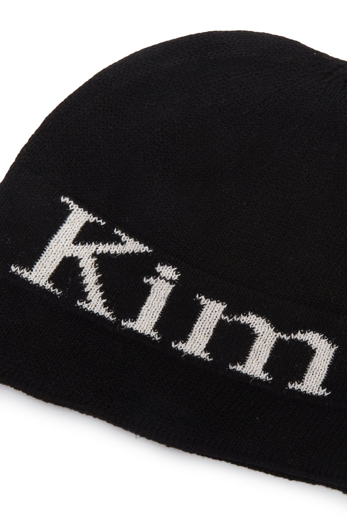 MATIN KIM - logo linen short beanie in black 9