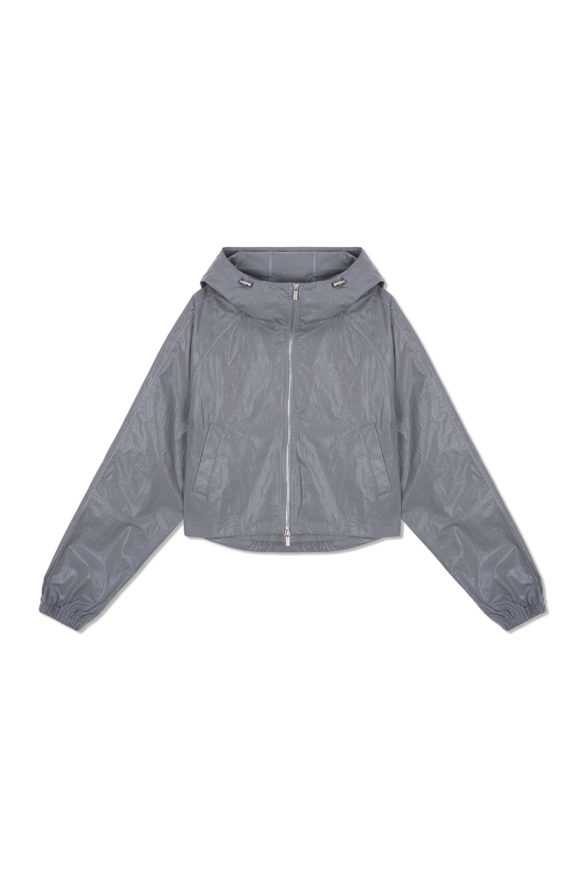 MATIN KIM - matin crop hoody coating jumper in dark grey 10