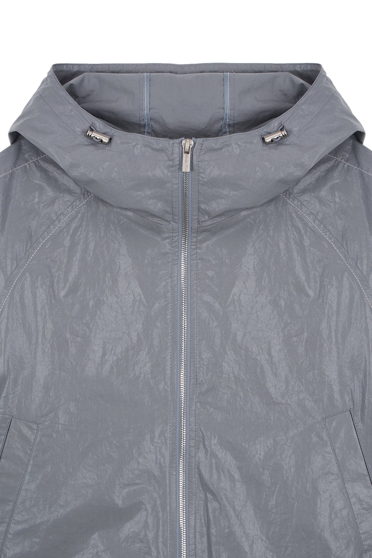 MATIN KIM - matin crop hoody coating jumper in dark grey 3