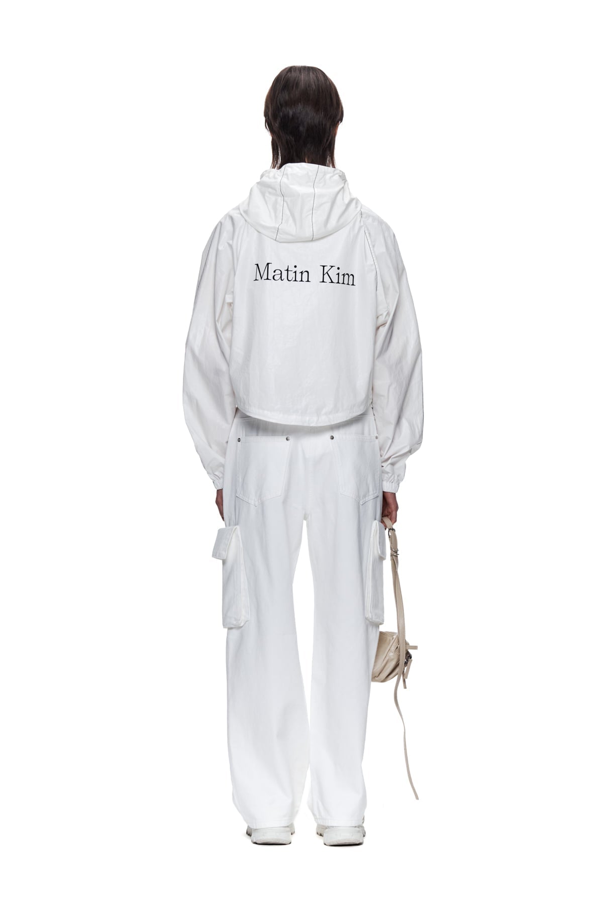 MATIN KIM - matin crop hoody coating jumper in ivory 17