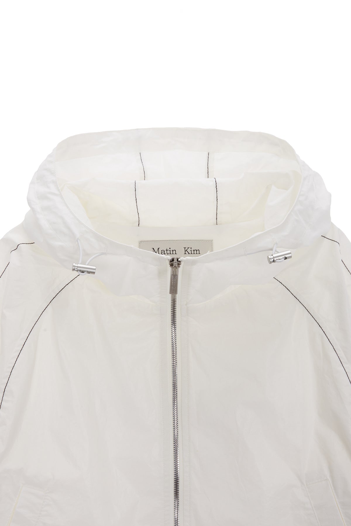 MATIN KIM - matin crop hoody coating jumper in ivory 13