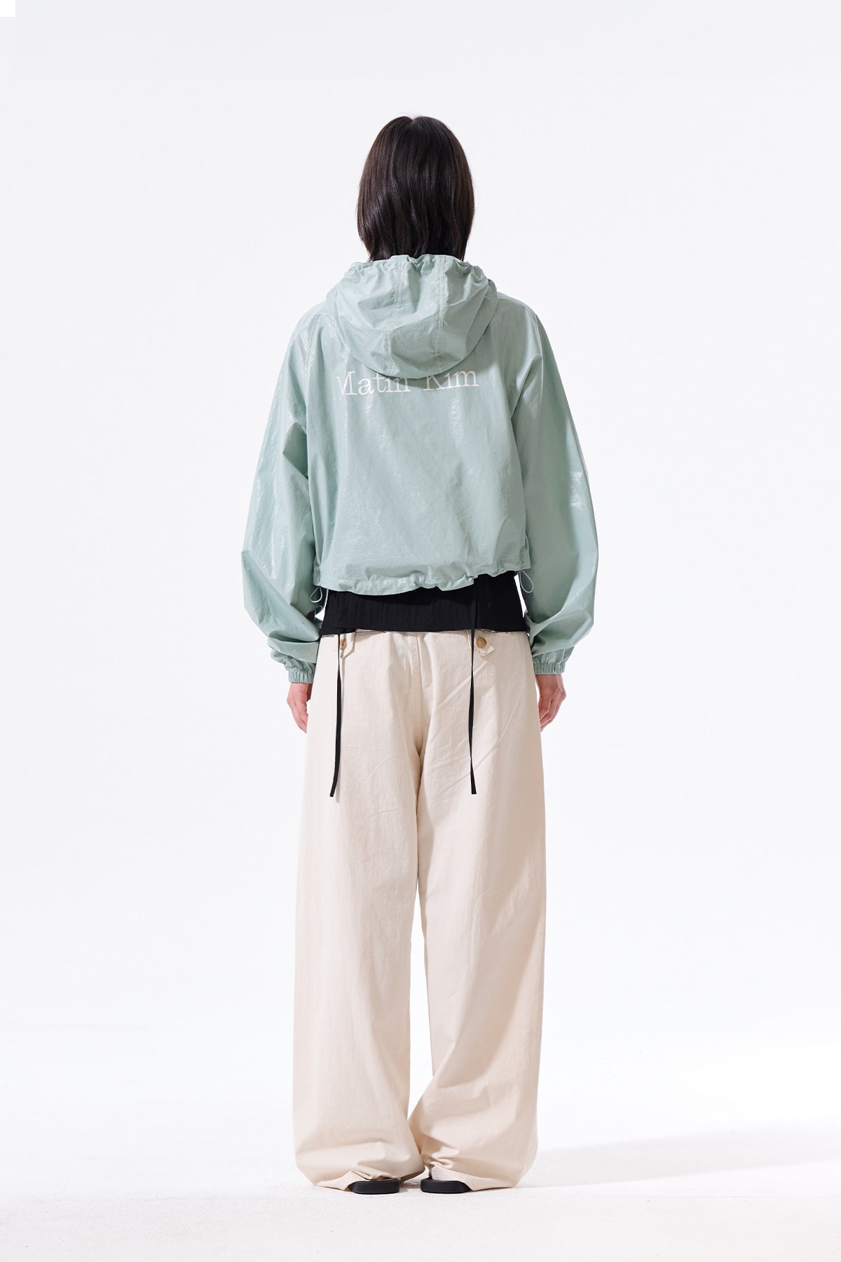 MATIN KIM - matin crop hoody coating jumper in mint 7