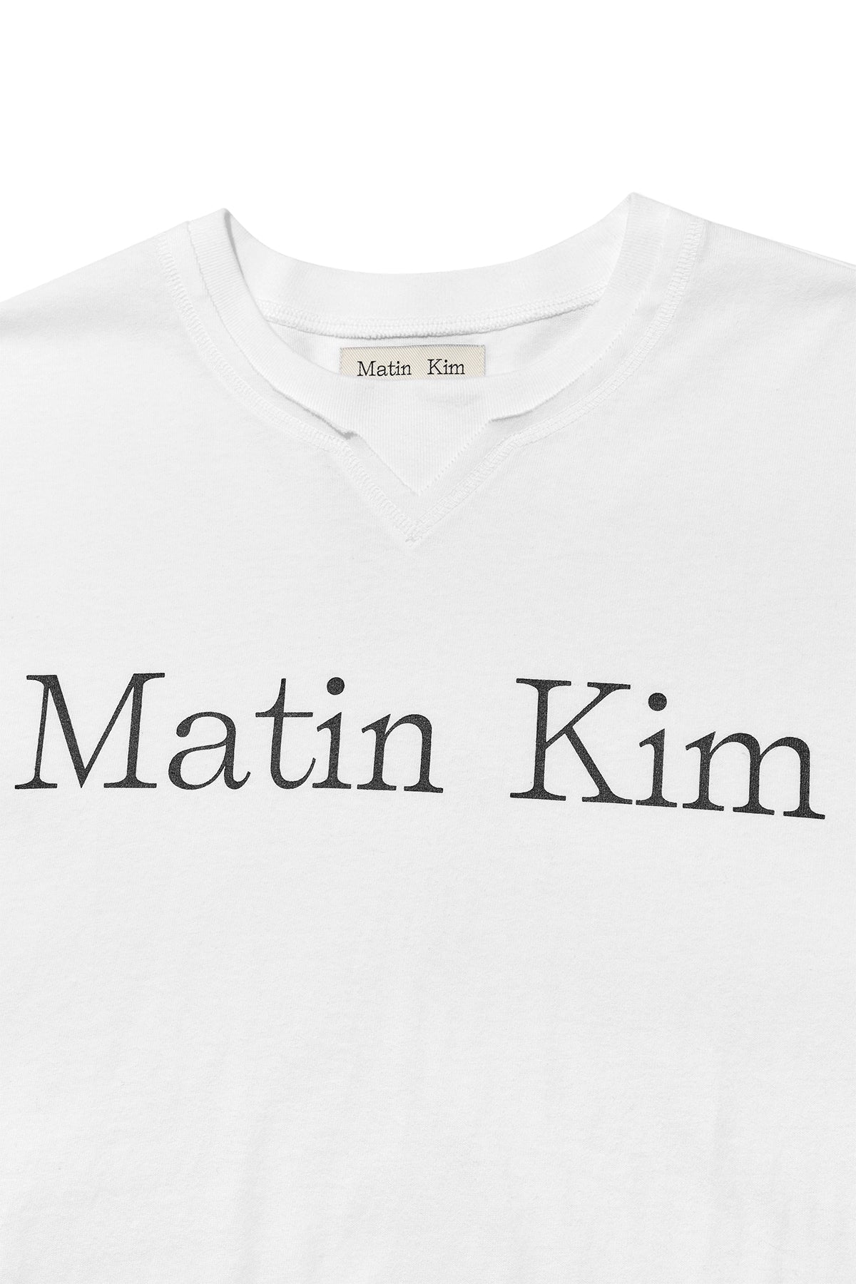 MATIN KIM - matin logo typo long sleeve top in white 5