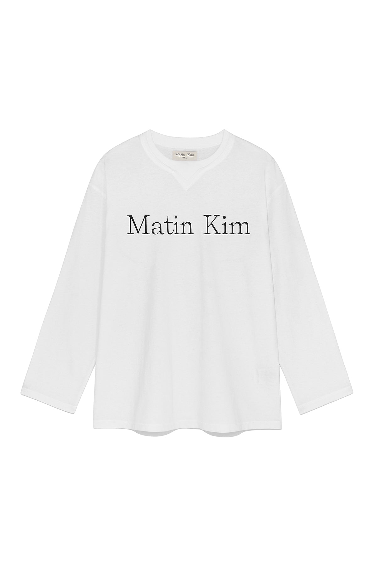 MATIN KIM - matin logo typo long sleeve top in white 2