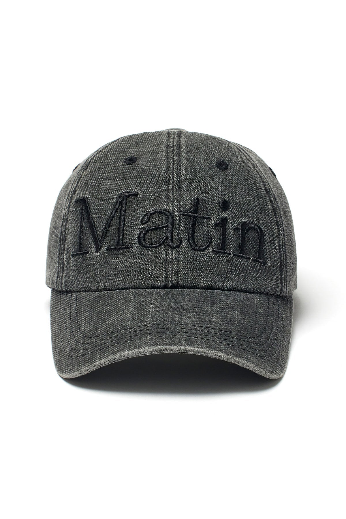 MATIN KIM - matin logo washed ball cap in black 1