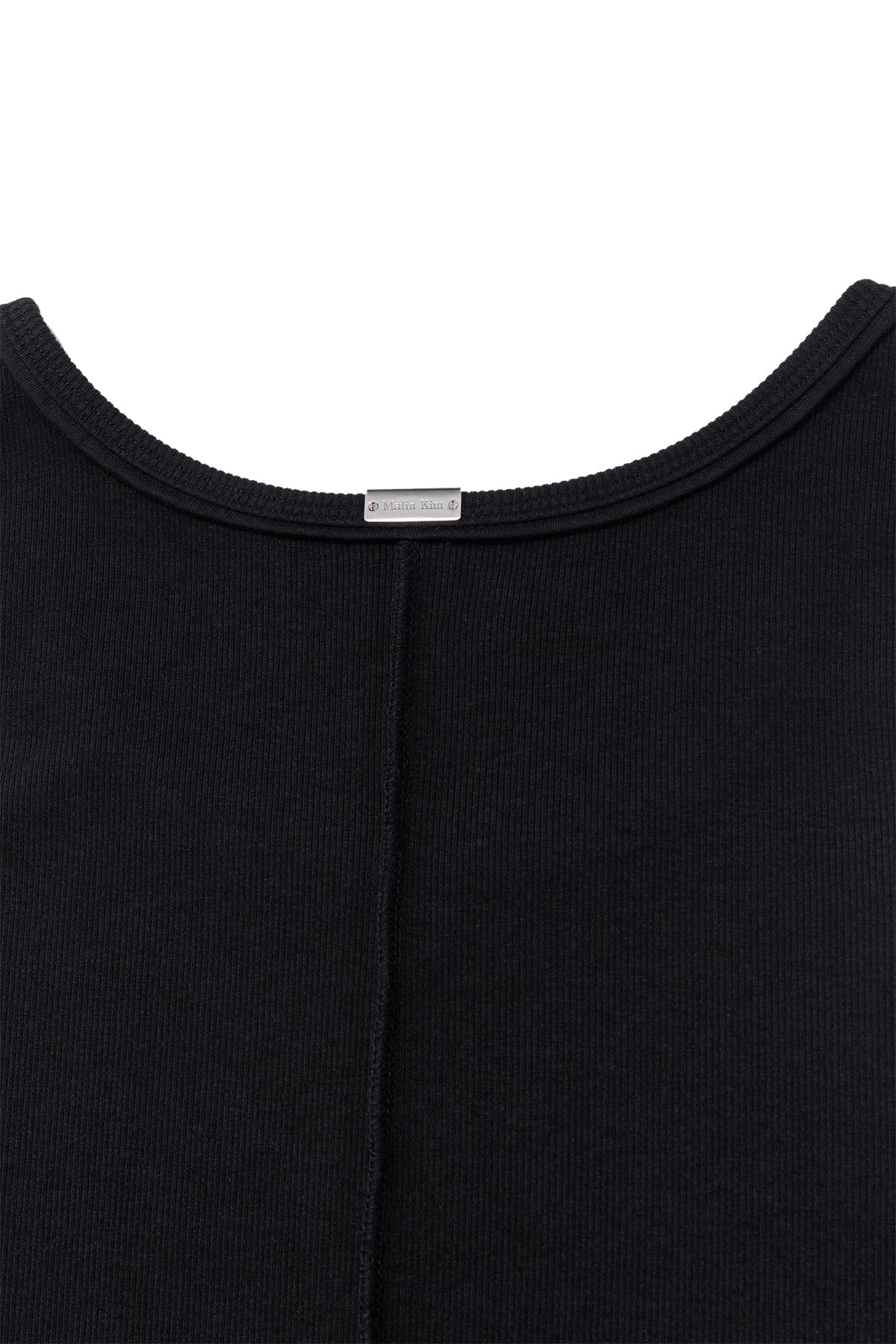 MATIN KIM - small logo pintuck sleeveless top for men in black 7