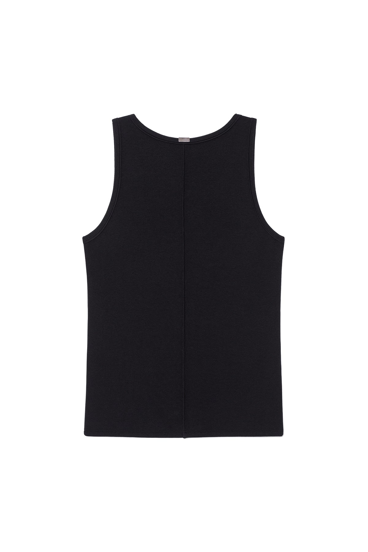 MATIN KIM - small logo pintuck sleeveless top for men in black 3