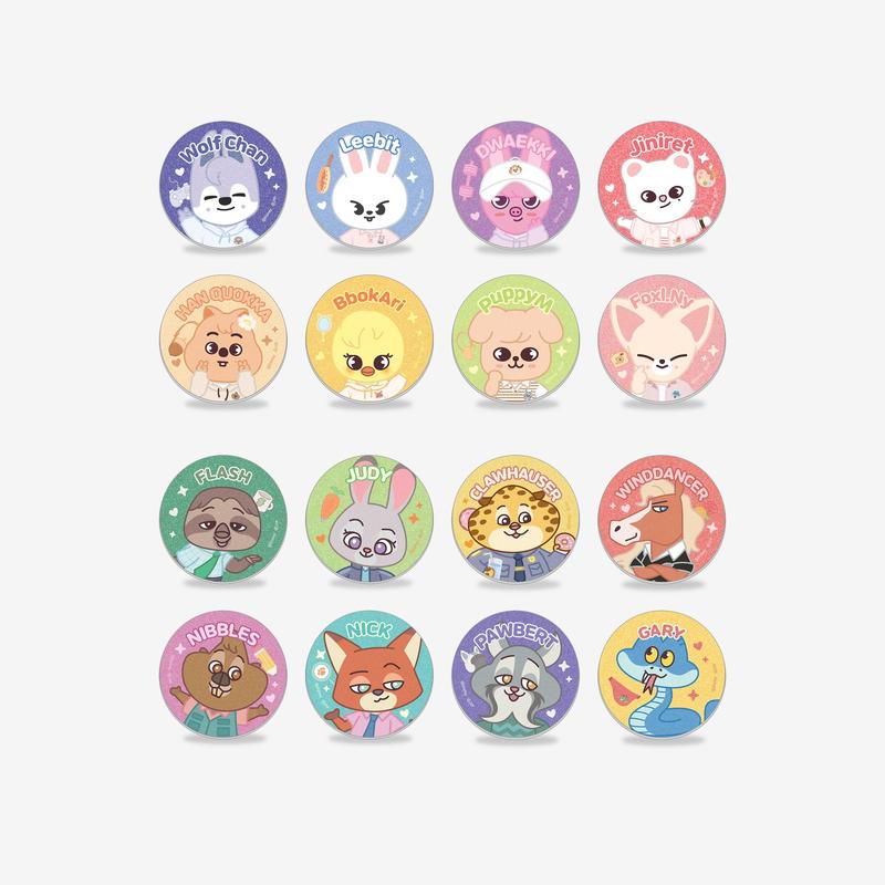 STRAY KIDS - secret glitter can badge - zootopia2 | skzoo 1