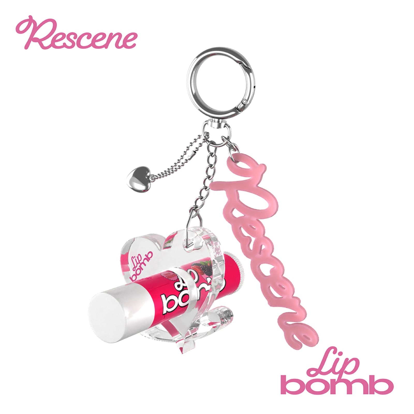 RESCENE - acrylic lip balm holder keyring 1