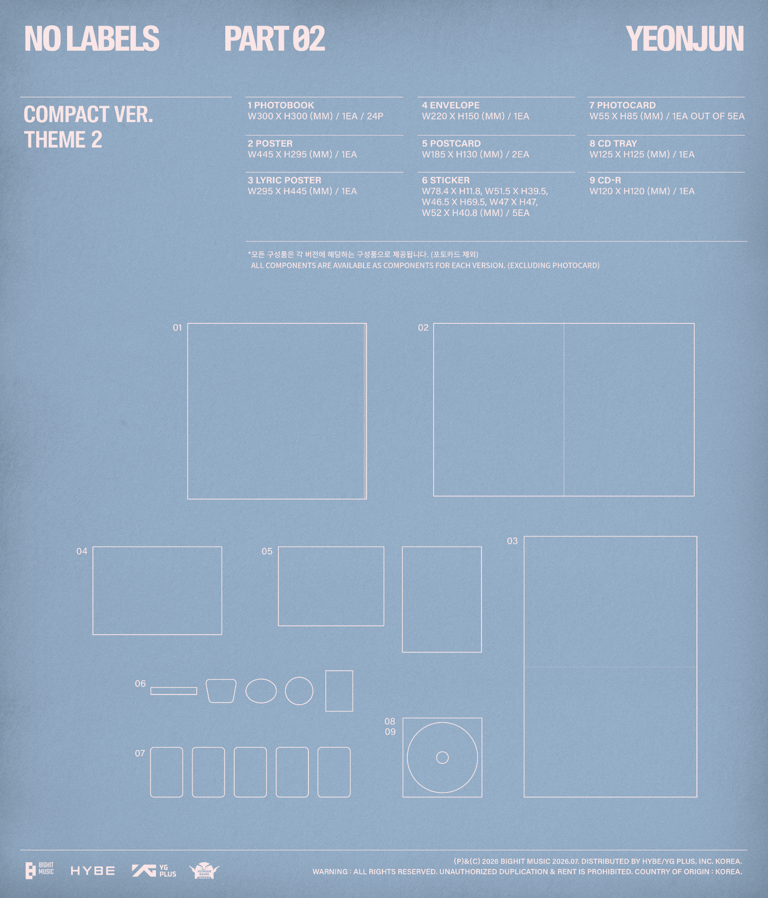 [POB] YEONJUN - NO LABELS: PART 02 [Compact Ver.] [SET]