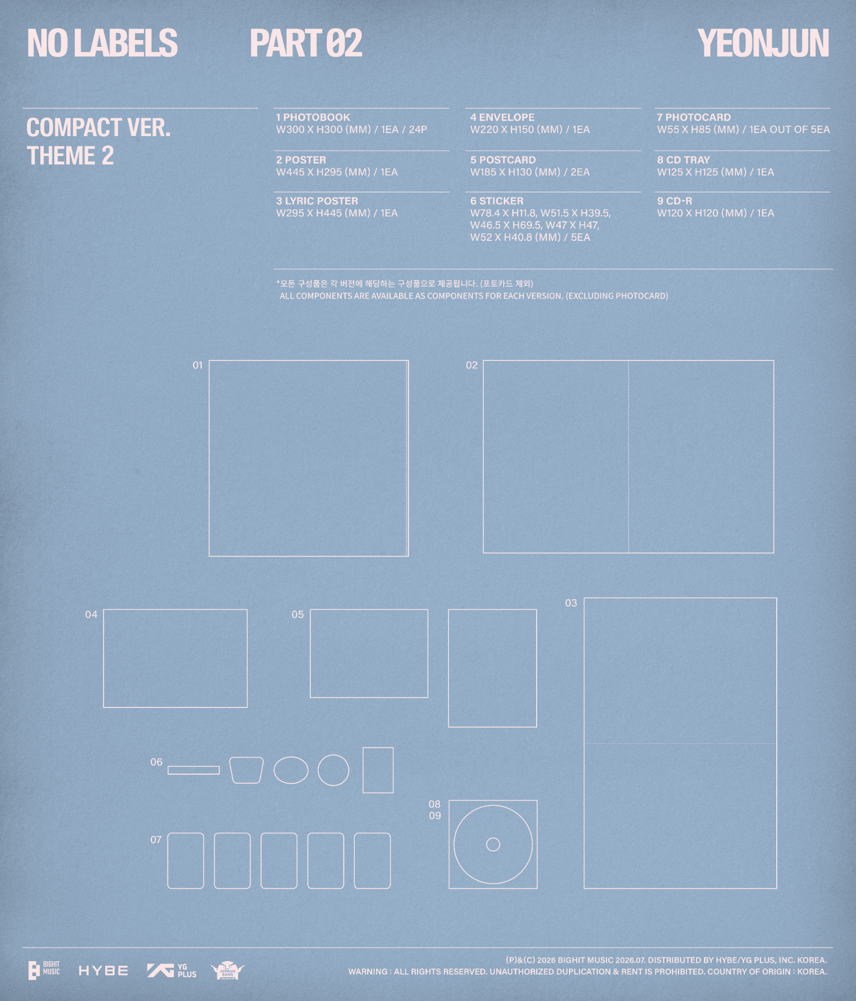 [POB] YEONJUN - NO LABELS: PART 02 [Compact Ver.] [SET]