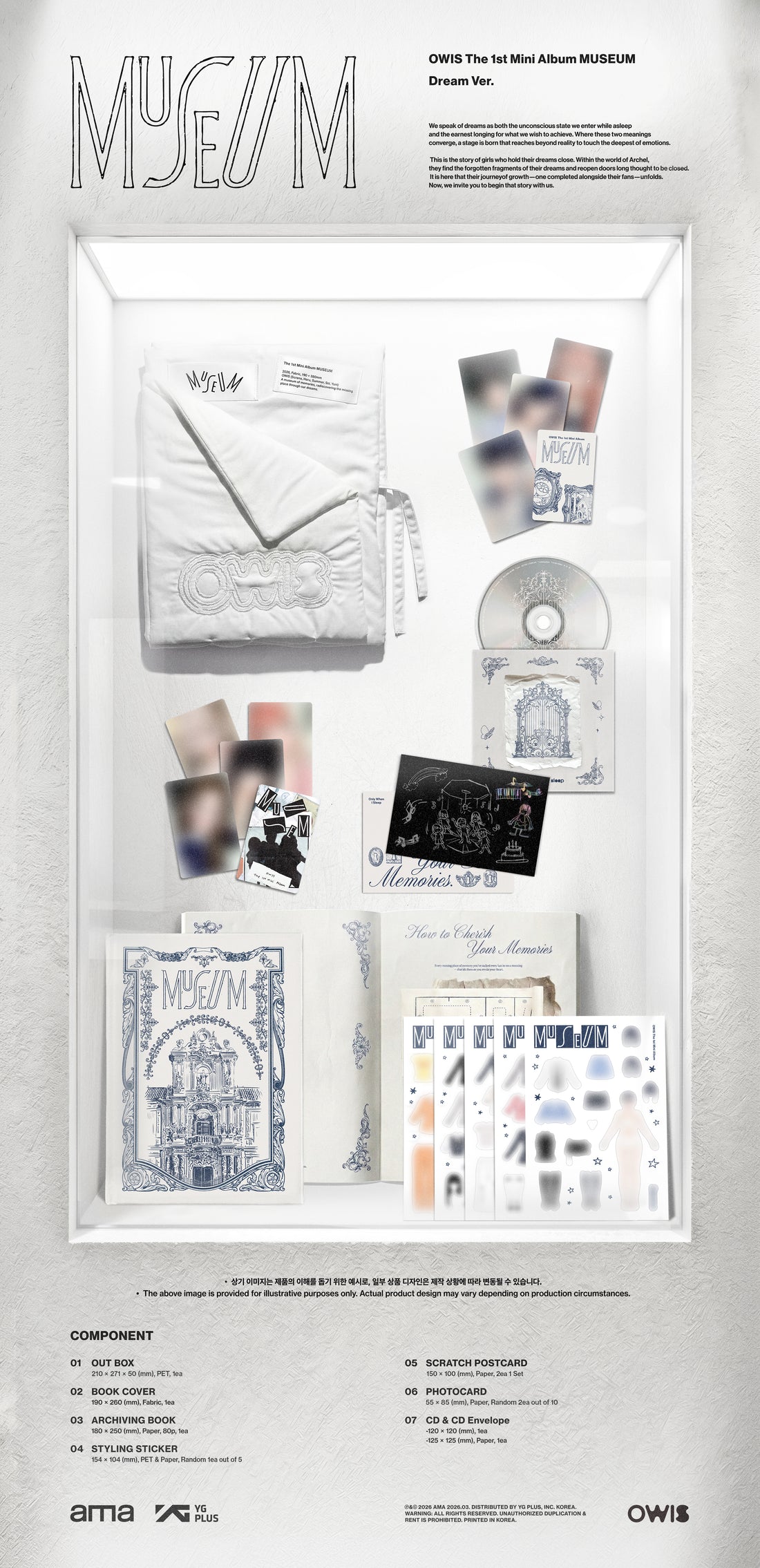 OWIS - The 1st Mini Album [MUSEUM] (Dream Ver. / 5 versions set RANDOM)