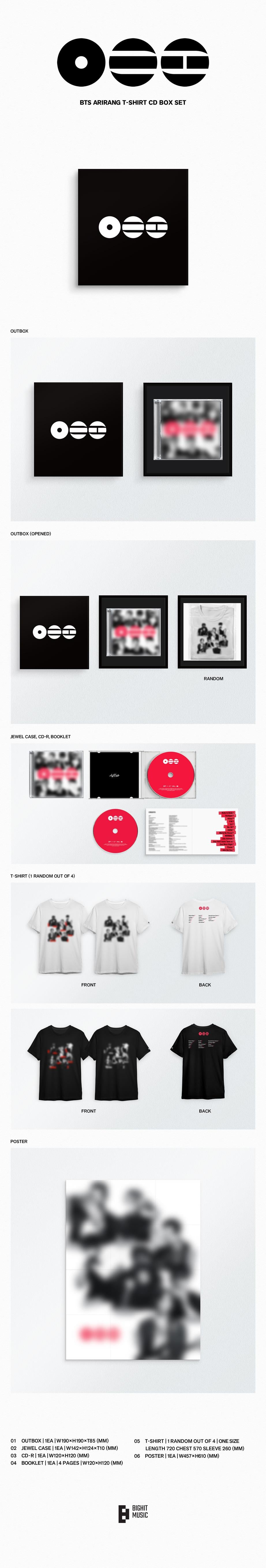 BTS (방탄소년단) ARIRANG (T-shirt CD Box Set)