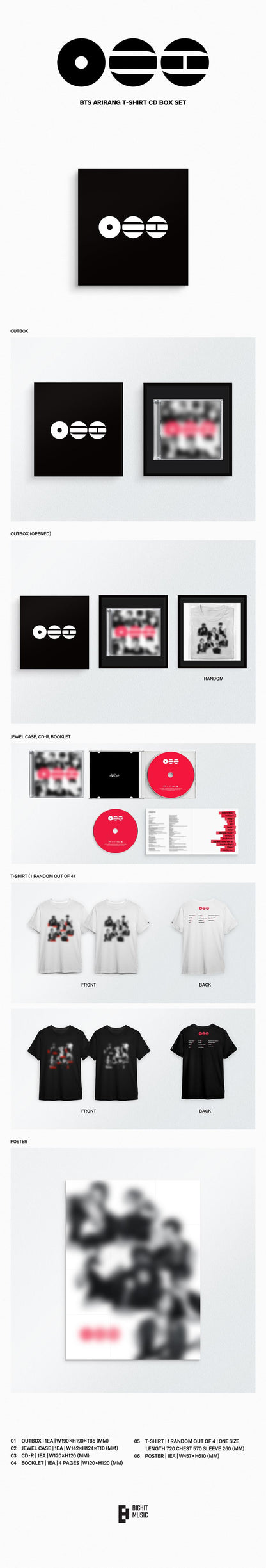 BTS (방탄소년단) ARIRANG (T-shirt CD Box Set)