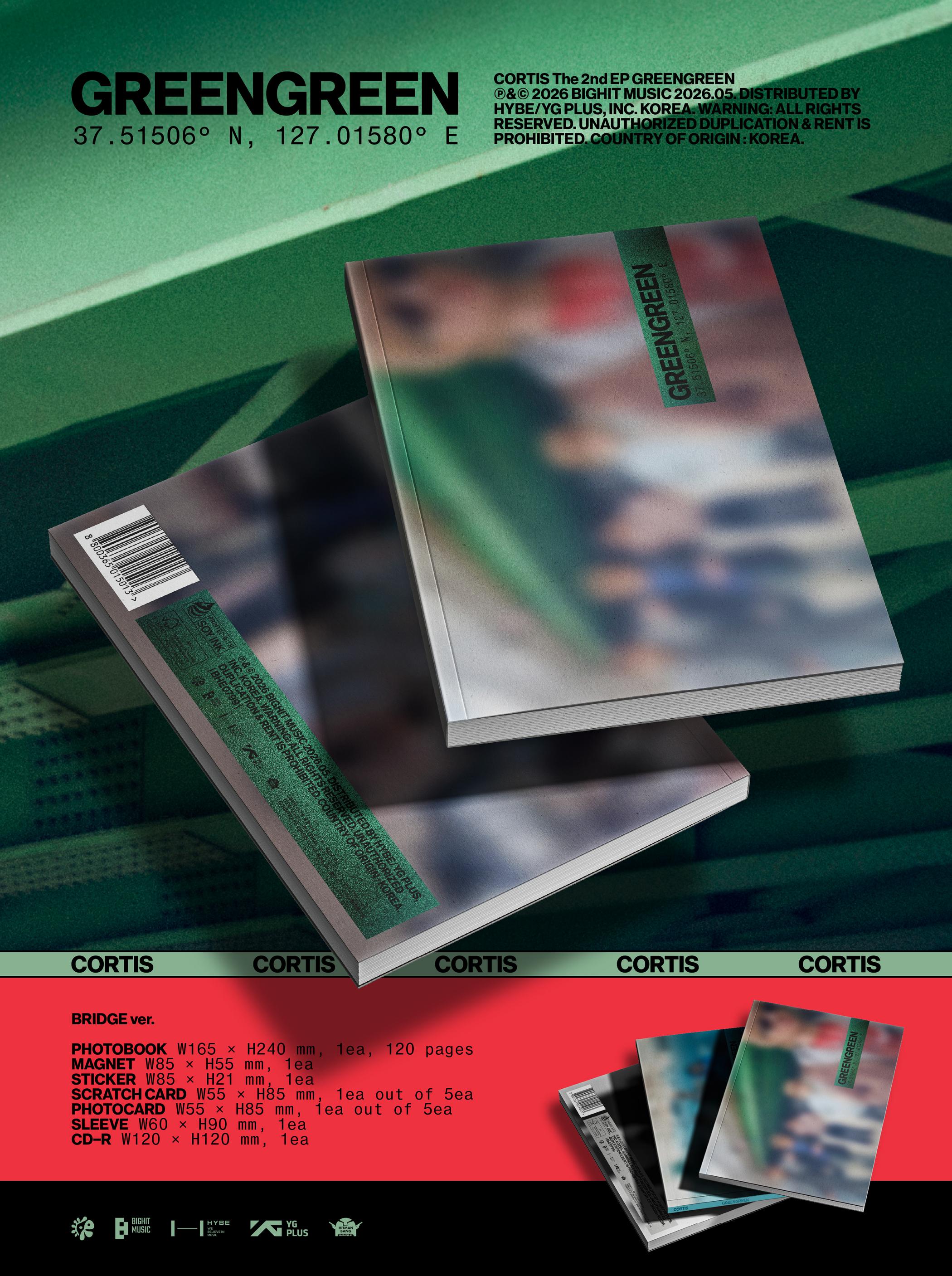 CORTIS (코르티스) The 2nd EP [GREENGREEN] [BRIDGE Ver. / STREET Ver. / STUDIO Ver. / 3 versions set].