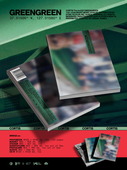 CORTIS (코르티스) The 2nd EP [GREENGREEN] [BRIDGE Ver. / STREET Ver. / STUDIO Ver. / 3 versions set].