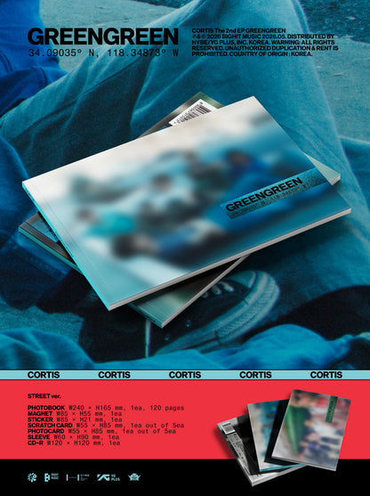 CORTIS (코르티스) The 2nd EP [GREENGREEN] [BRIDGE Ver. / STREET Ver. / STUDIO Ver. / 3 versions set].