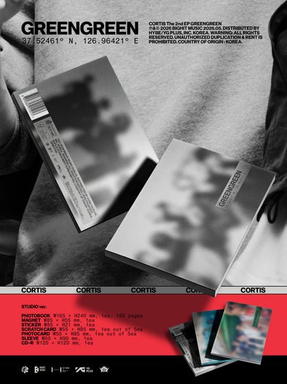 CORTIS (코르티스) The 2nd EP [GREENGREEN] [BRIDGE Ver. / STREET Ver. / STUDIO Ver. / 3 versions set].