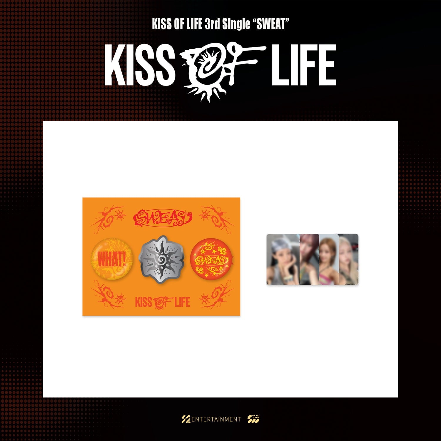 KISS OF LIFE - kiss of life - 3rd single "sweat" pop-up md 06. metal &amp; can badge set 2