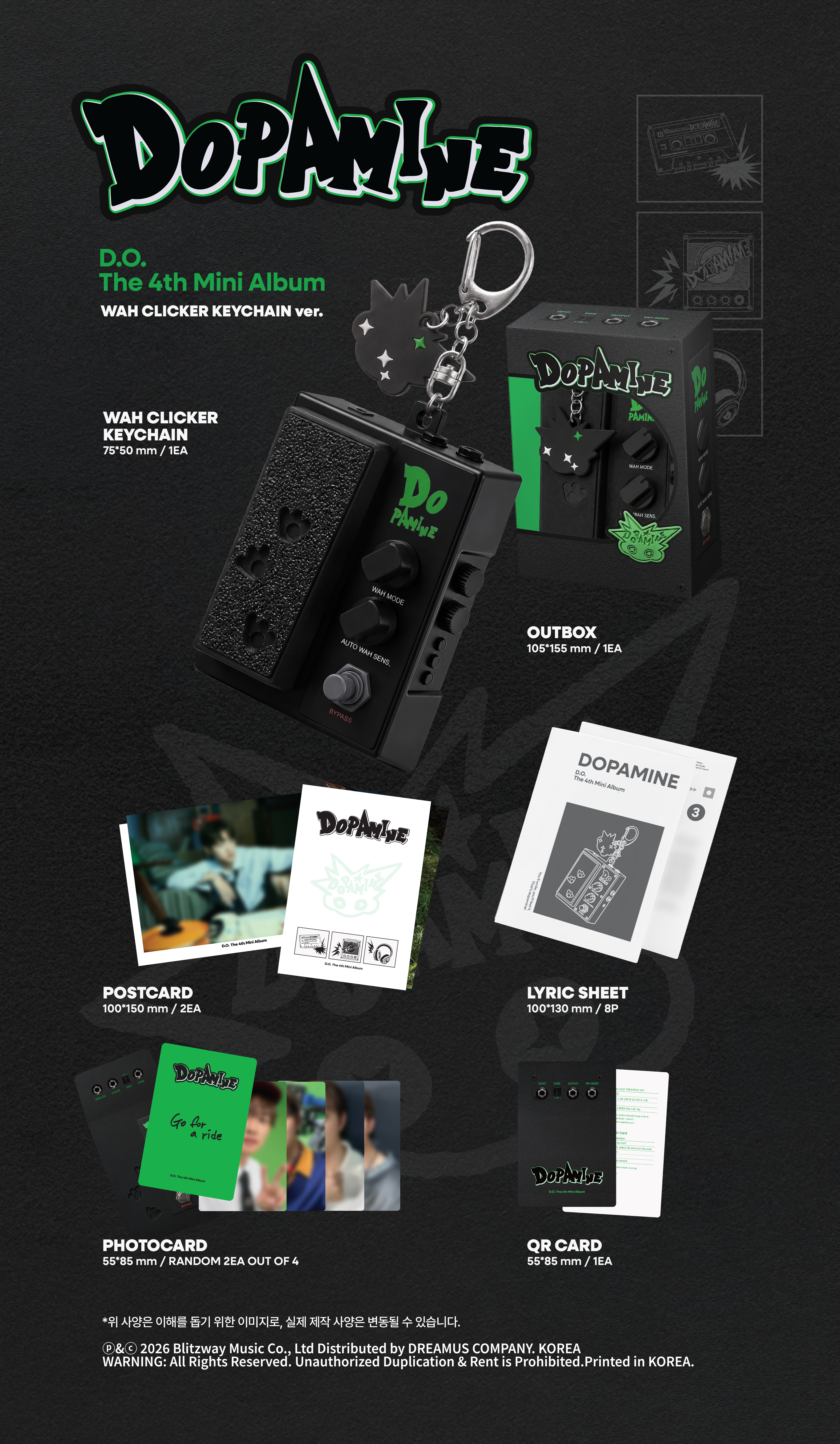D.O - DOPAMINE (The 4th Mini Album, Limited Stocks) [WAH CLICKER KEYCHAIN Ver.] [CHOOSE]